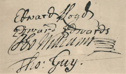 Firma de Edward Lloyd, 1692, 1928