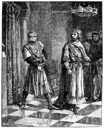Simón de Montfort discutiendo con Enrique III, 1257, c1880