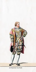 Sir Henry Guildford, diseño de vestuario para la obra de Shakespeare, Enrique VIII, siglo XIX