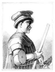 Sir John Hawkwood, mercenario inglés o condottiero en la Italia del siglo XIV, 1819