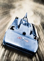 Sir Malcolm Campbell a alta velocidad en `Blue Bird`, 1935