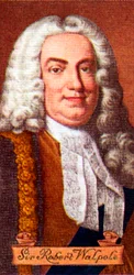 Sir Robert Walpole, tomado de una serie de tarjetas de cigarrillos, 1935