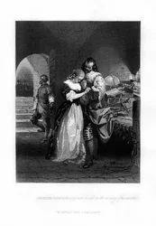 Sir Walter Raleigh despidiéndose de su esposa en la mañana de su ejecución, 1618, 1872