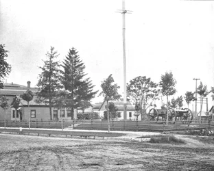 Sitio del antiguo Fuerte Wayne, Indiana, EE.UU., c1900