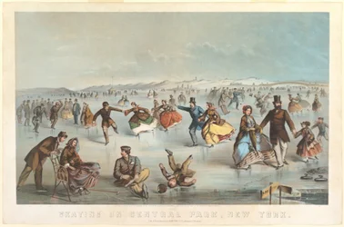 Patinaje en Central Park, Nueva York, 1861