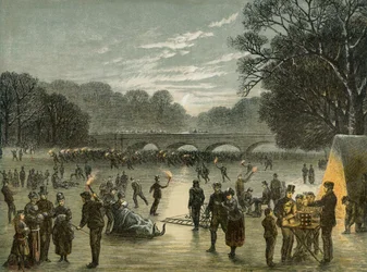 Patinaje en el Serpentine en Hyde Park, Londres, c1850