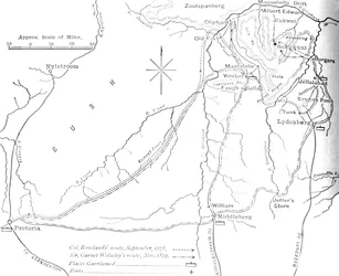 Mapa esquemático del país de Sekukuni, c1880
