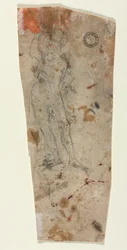 Boceto de una figura masculina acorazada, 1600s