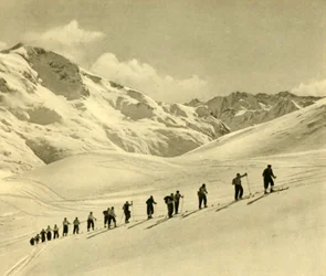 Lección de esquí, Arlberg, Austria, c. 1935