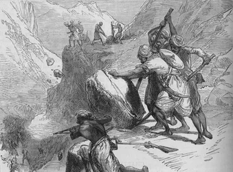 Escaramuza en un paso de montaña, c. 1880