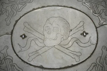 Calavera y huesos, Florencia, Italia