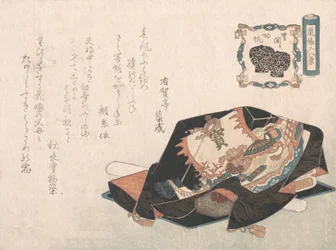 Recuerdos cubiertos con tela de envoltura, probablemente 1816