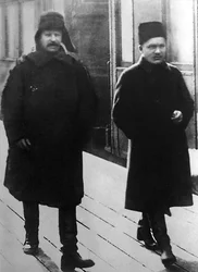 Los dirigentes soviéticos Iósif Stalin y Serguéi Kírov, Moscú, URSS, 1928
