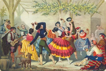Bailarines españoles, mediados del siglo XIX