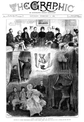 Espíritu desenmascarado en una sesión de Londres, 1880
