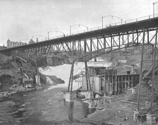 Cataratas de Spokane, Washington, EE.UU., c1900