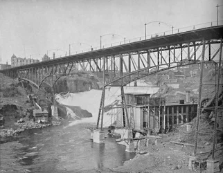 Cataratas de Spokane, Washington, c1897