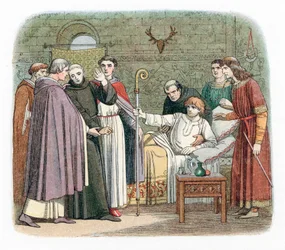 San Anselmo aceptando a regañadientes el arzobispado de Canterbury, 1093, 1864