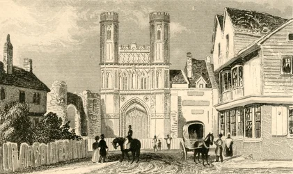 Puerta de San Agustín, Canterbury. Kent, c1835