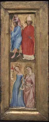 San Cristóbal y San Erasmo, Santa Bárbara y otra santa, c. 1424