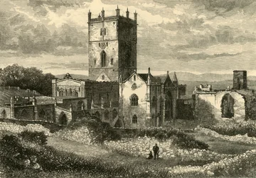 Catedral de San David y el Colegio, desde el noreste, 1898