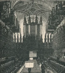 Capilla de San Jorge: El Coro, mirando al oeste, 1895