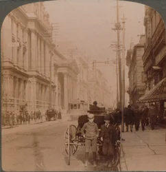 Calle St. James, Montreal, Canadá, 1900