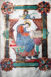 San Mateo escribiendo su Evangelio, obra anglosajona, c. 1062-65