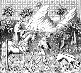 Caza de ciervos, siglo XIV