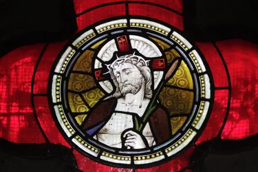 Vidriera de Jesús, Iglesia de San Pedro y San Pablo, Estambul, Turquía