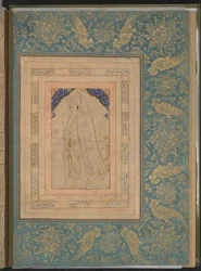 Joven de pie con capa, folio del Álbum Bellini