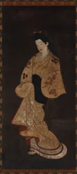 Figura de pie de una niña, período Edo, siglo XVIII