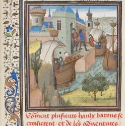 Inicio de la Cuarta Cruzada. Miniatura de la Historia de Guillermo de Tiro, 1460s