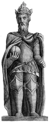 Estatua de Carlomagno 712-814, St Julien le Pauvre, París, siglos XI-XII, 1849