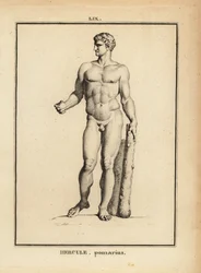 Estatua de Hércules Pomarius, héroe y dios romano, con un gran garrote