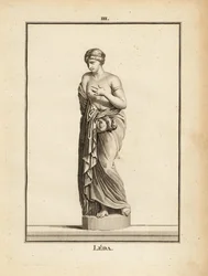 Estatua de Leda, princesa etolia y luego reina de Esparta, seducida por Zeus en forma de cisne