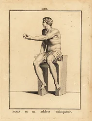 Estatua de París, hijo del rey Príamo y la reina Hécuba de Troya, o un atleta victorioso