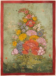 Naturaleza muerta: Ramo de Flores Emergente de la Hierba, c. 1750