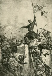 Asalto a Constantinopla por Balduino, conde de Flandes, 1204