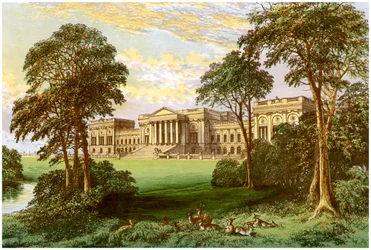 Parque Stowe, Buckinghamshire, hogar del Duque y Marqués de Buckingham y Chandos, c1880