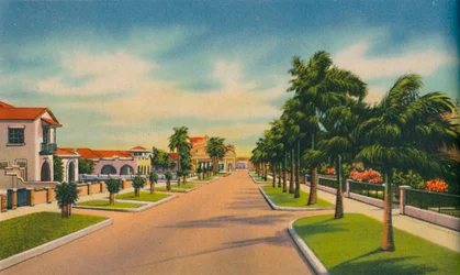 Calle en un distrito residencial, Barranquilla, c1940s