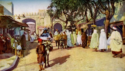 Escena callejera, Kairouan, Túnez, c1924