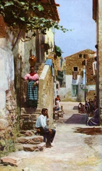 Escena callejera, Taormina, Sicilia, Italia