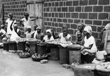 Vendedores ambulantes, Freetown, Sierra Leona, siglo XX