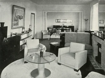 Estudio y comedor en casa en Bruselas, 1937