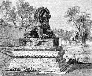Palacio de Verano, León de Bronce, Emblema del Poder Imperial, c. 1890