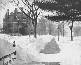 Avenida Summit en invierno, St Paul, Minnesota, EE.UU., c. 1900