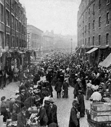 Mercado dominical, Wentworth Street, East London, c1930s