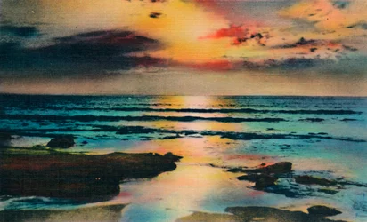 Atardecer en el Pacífico. La Jolla, California, c1941