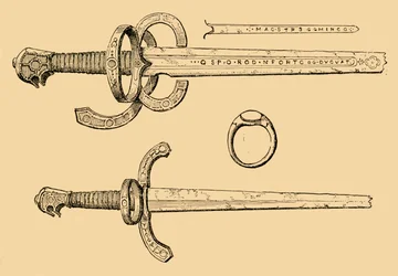 Espada, daga y anillo del rey Jacobo IV, de Escocia, 1897